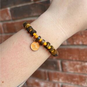 Gemini Tigers Eye Handmade Beaded Bracelet